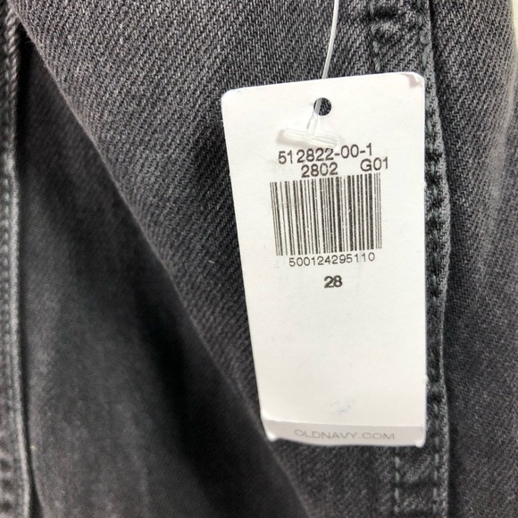 Old Navy High-Rise Wide Leg Baggy Jeans Plus Sz 28 Black Front Patch Pocket NWT - Picture 7 of 7